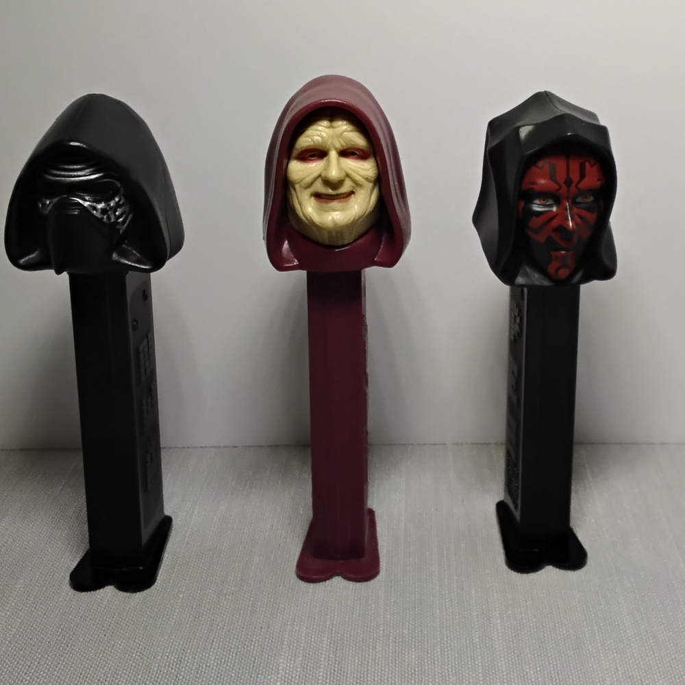 PEZ Star Wars Lot of 3: Kylo Ren, Emperor Palpatine, and Darth Maul
